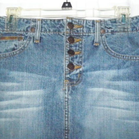 LEI mid length Front Closure Denim Jeans Skirt - Picture 2 of 5